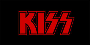 KISS - Red Logo - široká chrbtová nášivka s rozmerom 33 x 15 cm