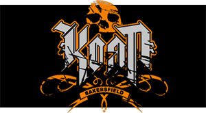 KORN - Logo Crest Bakersfield Orange - široká chrbtová nášivka s rozmerom 33 x 15 cm