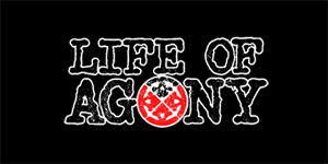 LIFE OF AGONY - Logo - široká chrbtová nášivka s rozmerom 33 x 15 cm