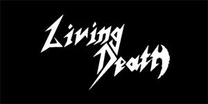LIVING DEATH - Logo - široká chrbtová nášivka s rozmerom 33 x 15 cm