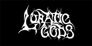 LUNATIC GODS - Logo - široká chrbtová nášivka s rozmerom 33 x 15 cm