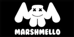 MARSHMELLO - Logo DJ - široká chrbtová nášivka s rozmerom 33 x 15 cm