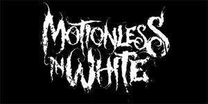 MOTINOLESS IN WHITE - Logo - široká chrbtová nášivka s rozmerom 33 x 15 cm