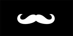 MUSTACHE - široká chrbtová nášivka s rozmerom 33 x 15 cm