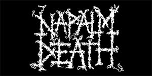 NAPALM DEATH - Logo - široká chrbtová nášivka s rozmerom 33 x 15 cm