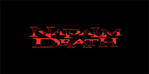 NAPALM DEATH - Red Logo - široká chrbtová nášivka s rozmerom 33 x 15 cm