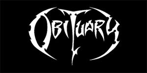 OBITUARY - Logo - široká chrbtová nášivka s rozmerom 33 x 15 cm
