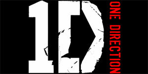 ONE DIRECTION - Red Logo - široká chrbtová nášivka s rozmerom 33 x 15 cm