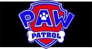 PAW PATROL - LABKOVÁ PATROLA - Logo Color - široká chrbtová nášivka s rozmerom 33 x 15 cm