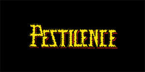 PESTILENCE - Yellow Logo - široká chrbtová nášivka s rozmerom 33 x 15 cm