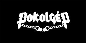 POKOLGÉP - Logo - široká chrbtová nášivka s rozmerom 33 x 15 cm