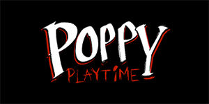 POPPY PLAYTIME - Logo - široká chrbtová nášivka s rozmerom 33 x 15 cm