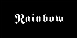 RAINBOW - Logo Hardrock Legend - široká chrbtová nášivka s rozmerom 33 x 15 cm