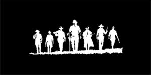 RED DEAD REDEMPTION - Silhouettes - široká chrbtová nášivka s rozmerom 33 x 15 cm