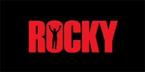 ROCKY - Red Rocky Balboa Movie Logo - široká chrbtová nášivka s rozmerom 33 x 15 cm