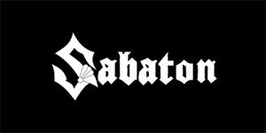 SABATON - Logo CIERNE - široká chrbtová nášivka s rozmerom 33 x 15 cm