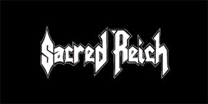 SACRED REICH - Logo - široká chrbtová nášivka s rozmerom 33 x 15 cm