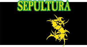 SEPULTURA - Brasil Yellow Logo - široká chrbtová nášivka s rozmerom 33 x 15 cm