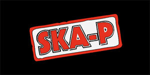 SKA-P - Red Logo - široká chrbtová nášivka s rozmerom 33 x 15 cm