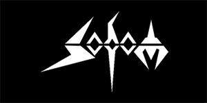 SODOM - Logo - široká chrbtová nášivka s rozmerom 33 x 15 cm