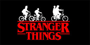 STRANGER THINGS - Bicycle Gang - široká chrbtová nášivka s rozmerom 33 x 15 cm