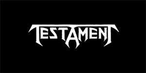 TESTAMENT - Logo - široká chrbtová nášivka s rozmerom 33 x 15 cm