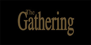 THE GATHERING - Logo Gold - široká chrbtová nášivka s rozmerom 33 x 15 cm