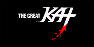 THE GREAT KAT - Logo - široká chrbtová nášivka s rozmerom 33 x 15 cm