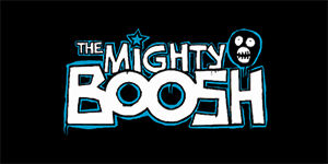 THE MIGHTY BOOSH - široká chrbtová nášivka s rozmerom 33 x 15 cm
