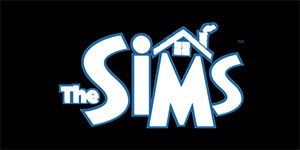 THE SIMS - Logo - široká chrbtová nášivka s rozmerom 33 x 15 cm