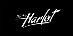 WE ARE HARLOT - Logo - široká chrbtová nášivka s rozmerom 33 x 15 cm