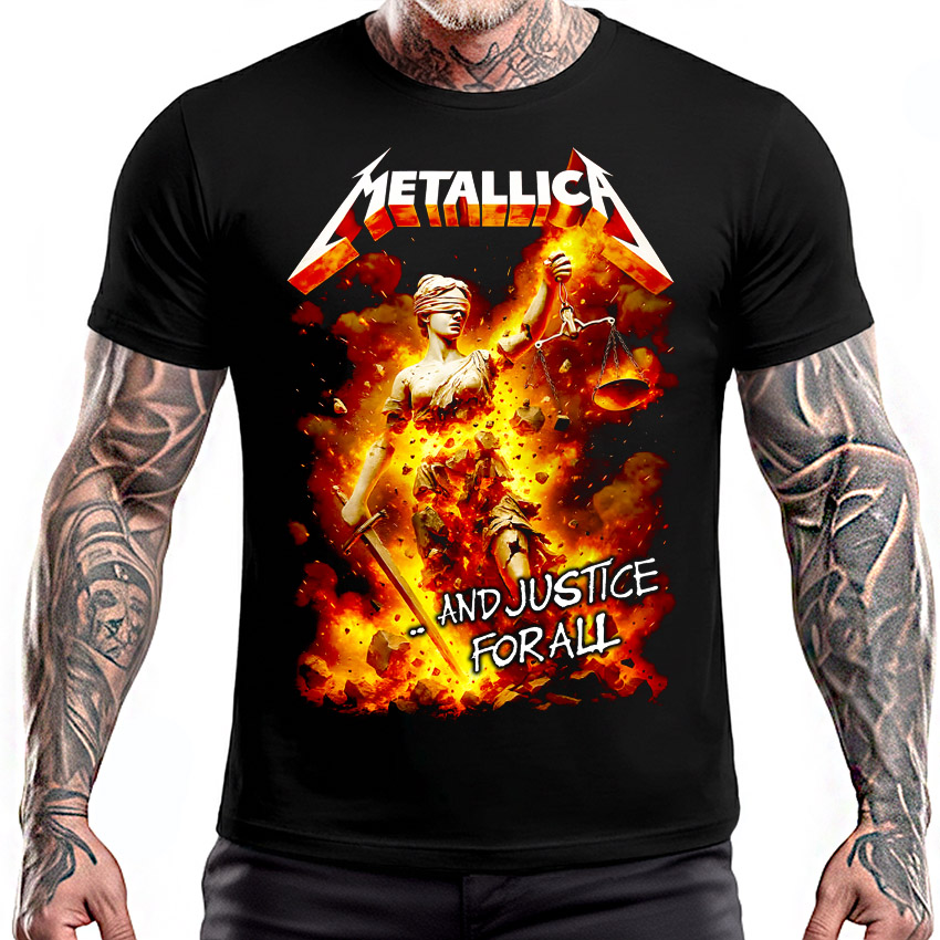 METALLICA - And Justice For All Fire - čierne pánske tričko
