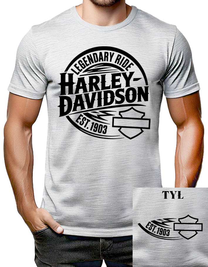 HARLEY DAVIDSON - Legendary RIDE Est.1903 - svetlosivé pánske tričko
