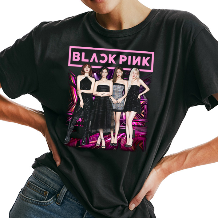 BLACKPINK - Band Poster - čierne pánske tričko