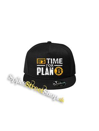 BITCOIN - Its Time For Plan B - čierna šiltovka model "Snapback"