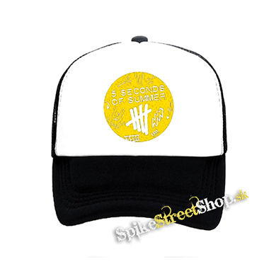 5 SECONDS OF SUMMER - Scribble Logo - čiernobiela sieťkovaná šiltovka model "Trucker"
