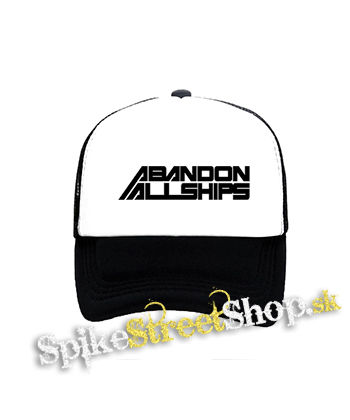 ABANDON ALL SHIPS - čiernobiela sieťkovaná šiltovka model "Trucker"