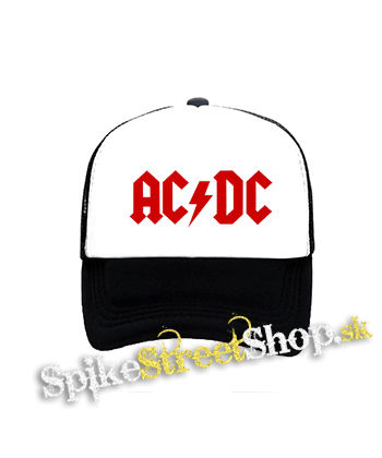 ACDC - Red Logo - čiernobiela sieťkovaná šiltovka model "Trucker"