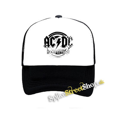 ACDC - Rock Or Bust - čiernobiela sieťkovaná šiltovka model "Trucker"