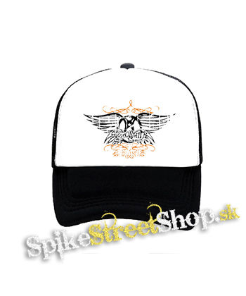 AEROSMITH - čiernobiela sieťkovaná šiltovka model "Trucker"
