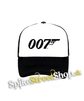 AGENT JAMES BOND 007 - Symbol - čiernobiela sieťkovaná šiltovka model "Trucker"
