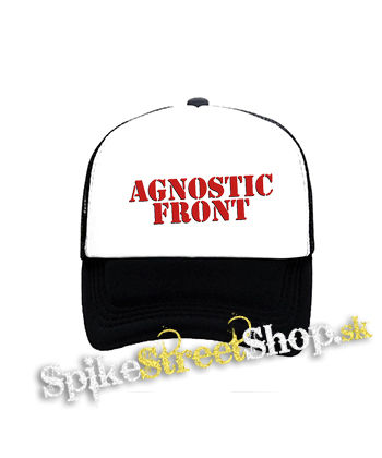 AGNOSTIC FRONT - Logo Red - čiernobiela sieťkovaná šiltovka model "Trucker"