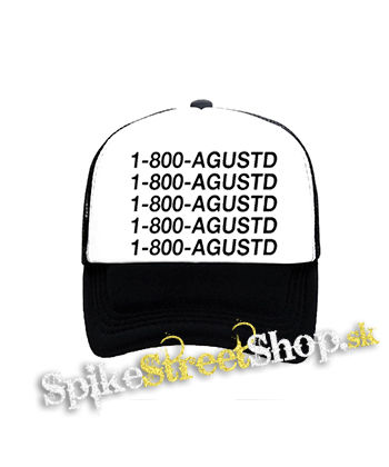 AGUST D - 1-800-AGUST D - čiernobiela sieťkovaná šiltovka model "Trucker"