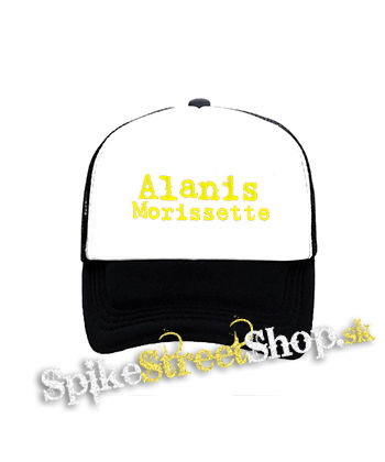 ALANIS MORISSETTE - Logo - čiernobiela sieťkovaná šiltovka model "Trucker"