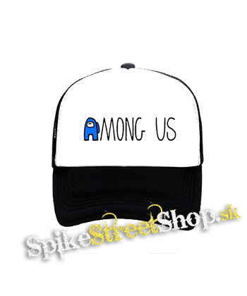 AMONG US - Blue White Logo - čiernobiela sieťkovaná šiltovka model "Trucker"