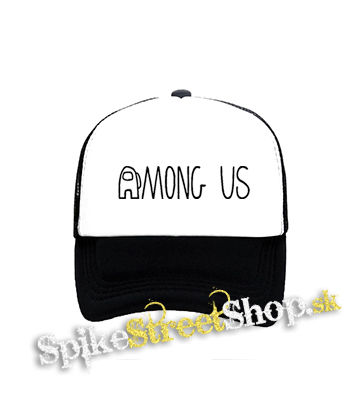 AMONG US - Logo - čiernobiela sieťkovaná šiltovka model "Trucker"