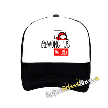 AMONG US - Where - čiernobiela sieťkovaná šiltovka model "Trucker"