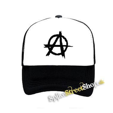 ANARCHY - Znak 2 - čiernobiela sieťkovaná šiltovka model "Trucker"
