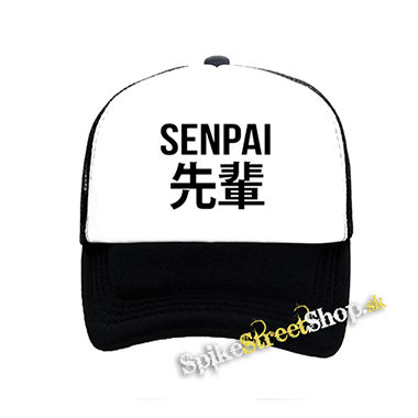 ANIME - SENPAI - Logo & Symbols - čiernobiela sieťkovaná šiltovka model "Trucker"