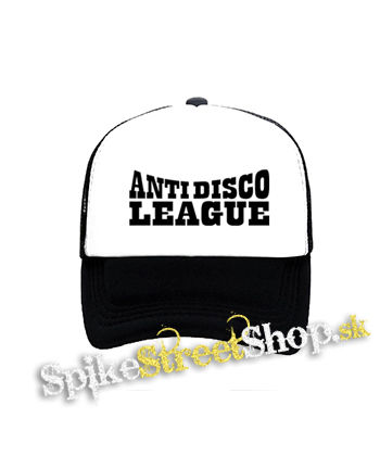 ANTI DISCO LEAGUE - Logo - čiernobiela sieťkovaná šiltovka model "Trucker"